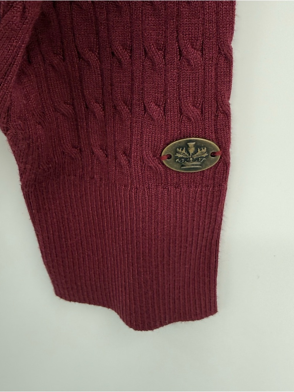 Outlander Torrid Cable Knit Sweater Women’s Size 4X Burgundy Maroon V Neck - Picture 4 of 8